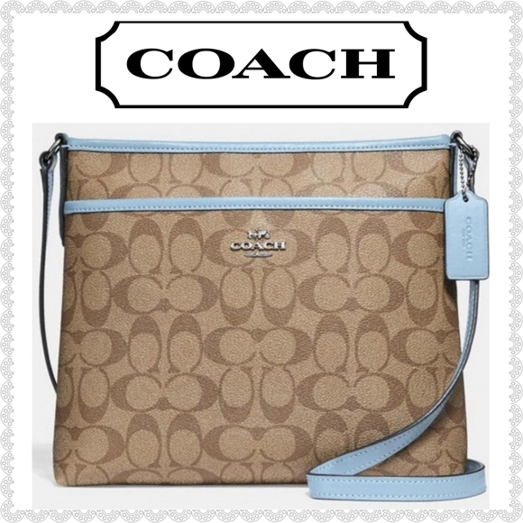 Coach Handbags - Coach Zippered File Crossbody In Signature Canvas